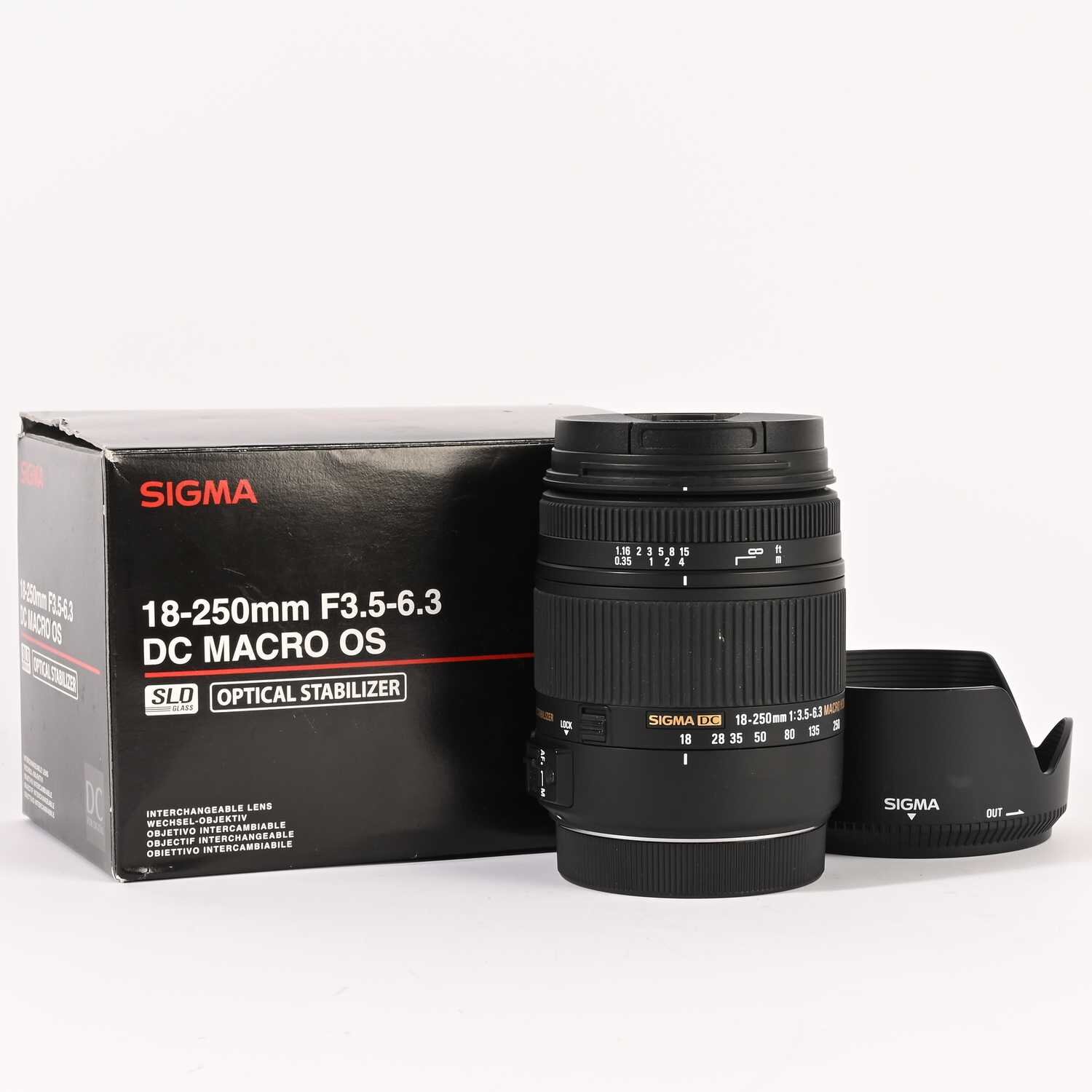 SIGMA 18-250 mm F/3,5-6,3 macro DC OS HSM Zoomobjektiv Canon AF optical stabilizer