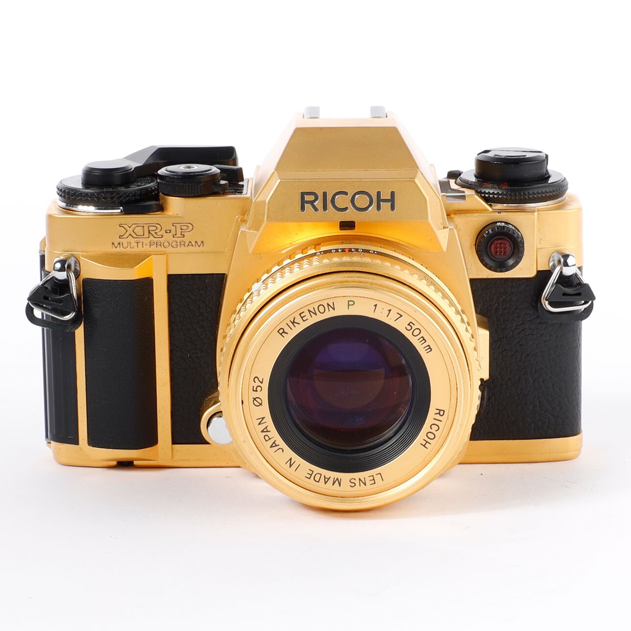 Ricoh XR-P Multi-Program Rikenon P 1.7/50mm Gold limitierte Edition Holz Box
