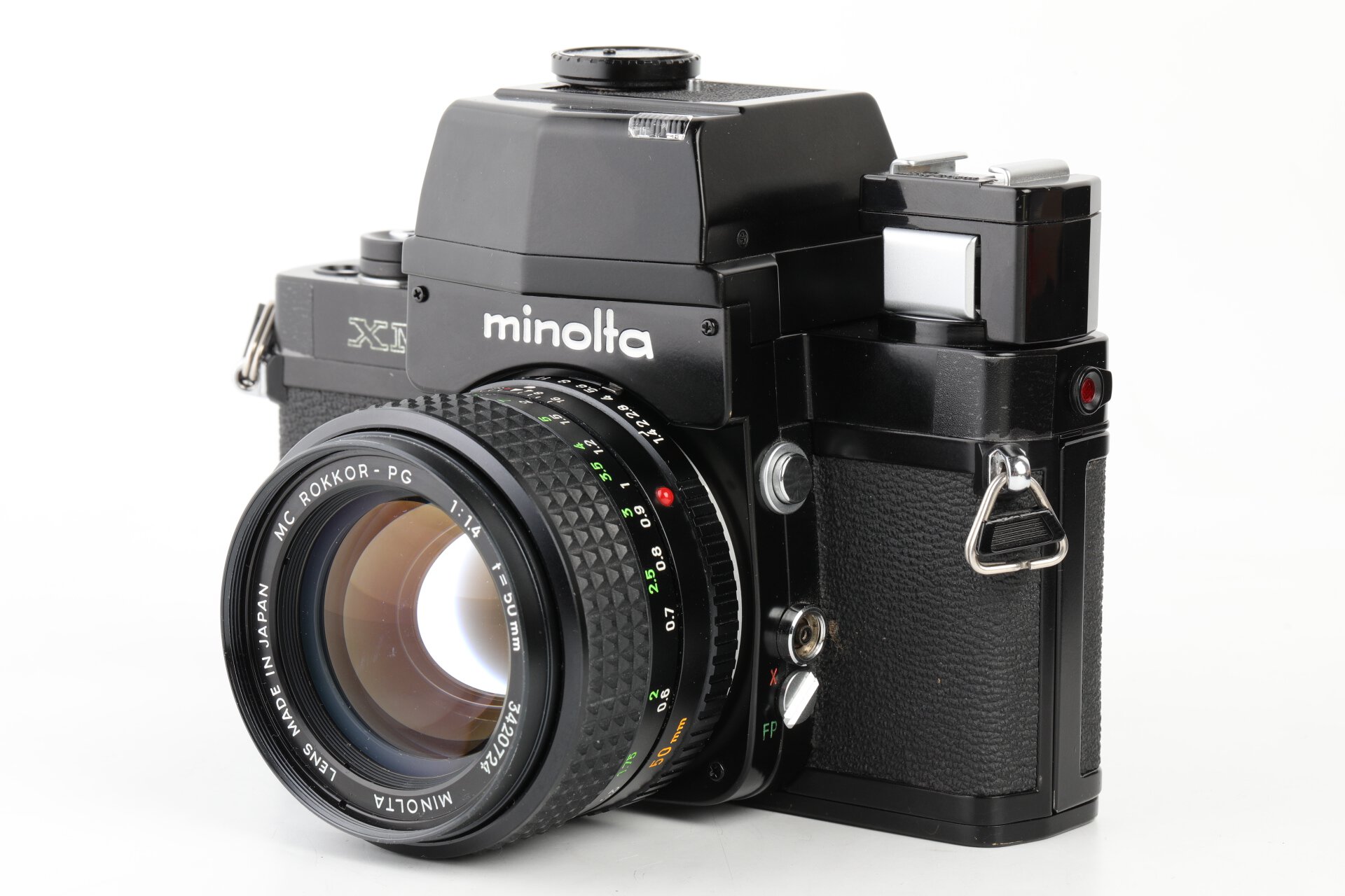 Minolta XM + MC Rokkor-PG 1,4/50mm + AE Prismensucher + Lichtschachtsucher + Winkelsucher