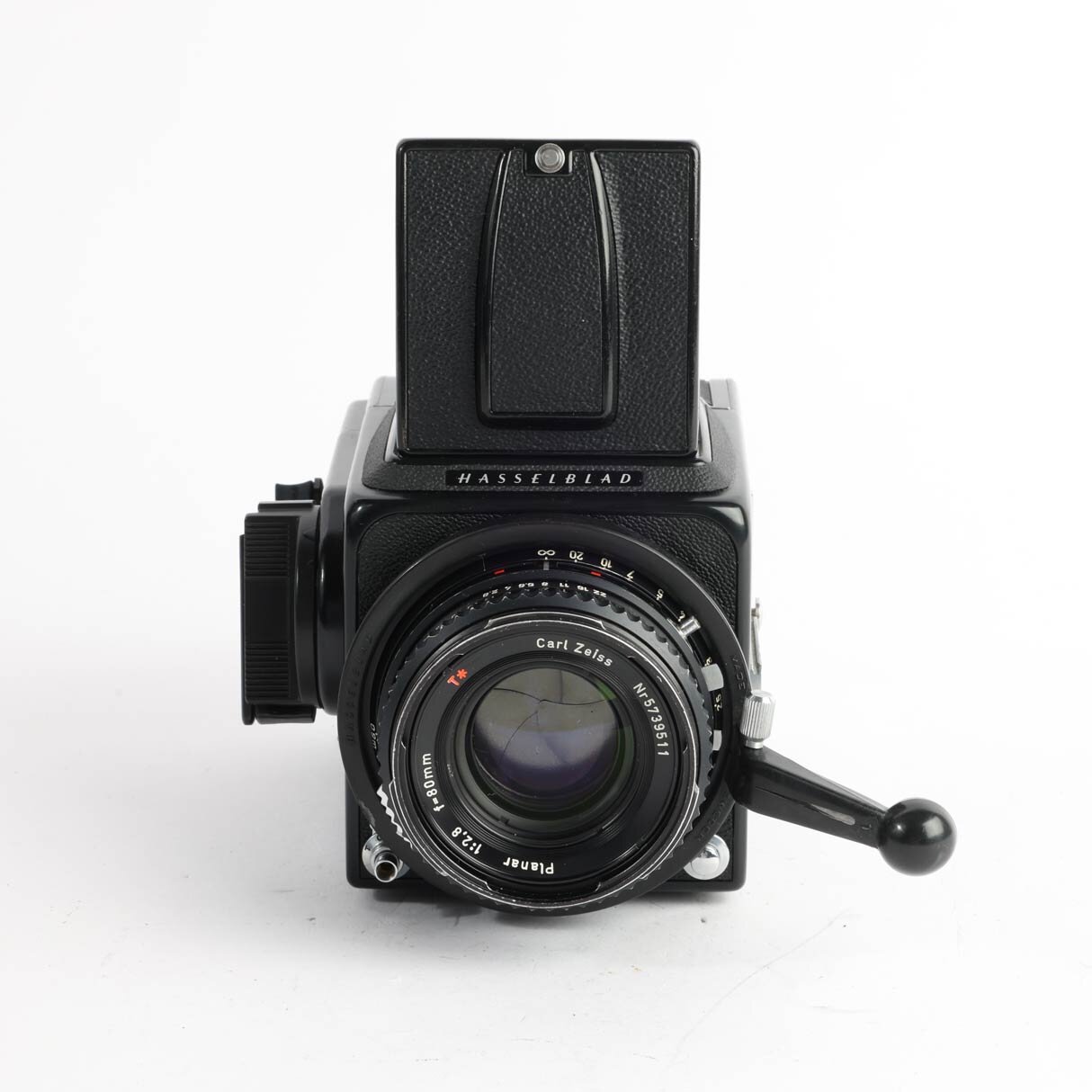 Hasselblad 500C/M Black CM Carl Zeiss Planar 2,8/80 T* A-12 Magazin