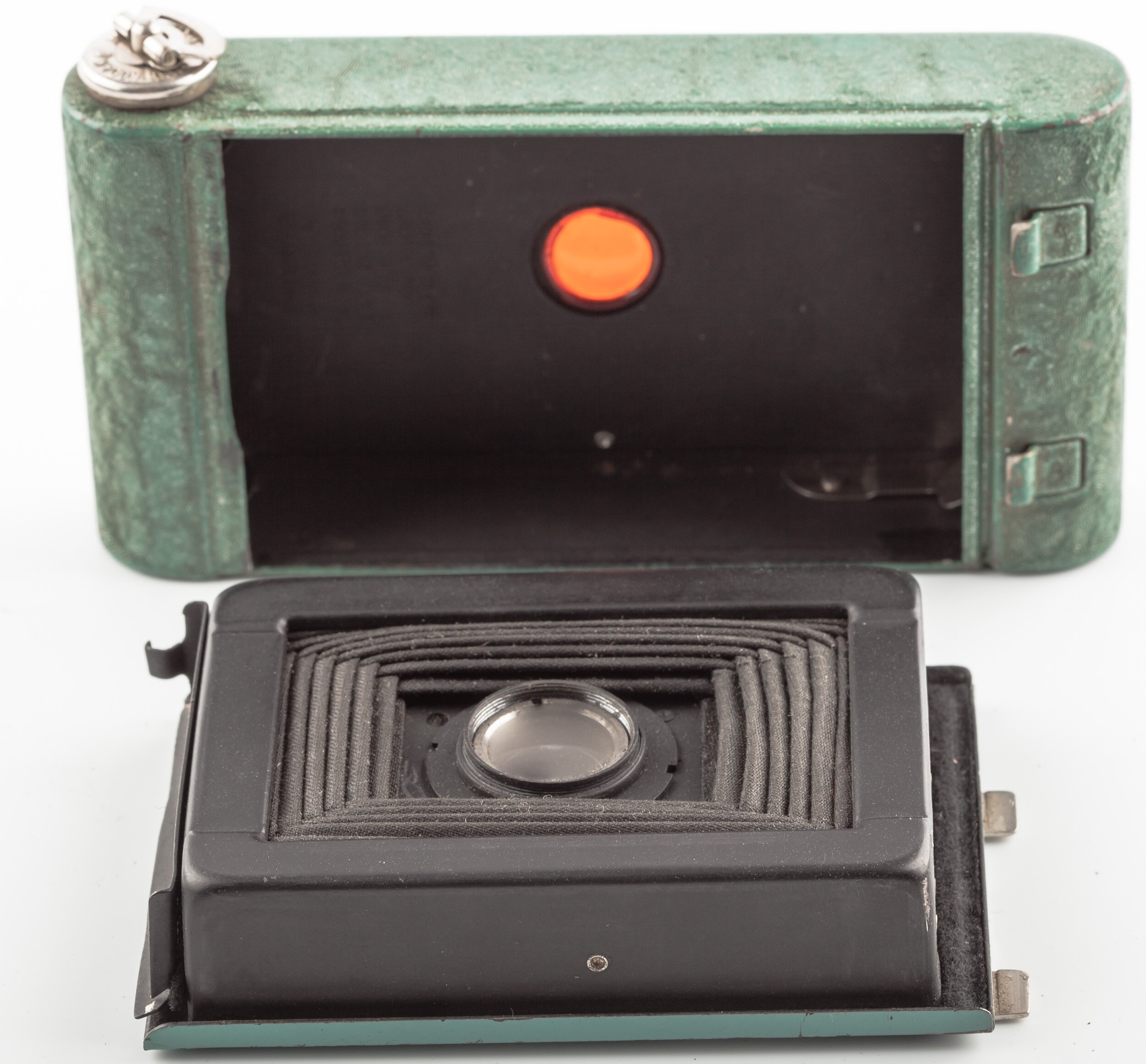 Kodak Eastmann Rollfilm Kamera grün Rainbow Eye Format 4,5x6cm von 1928
