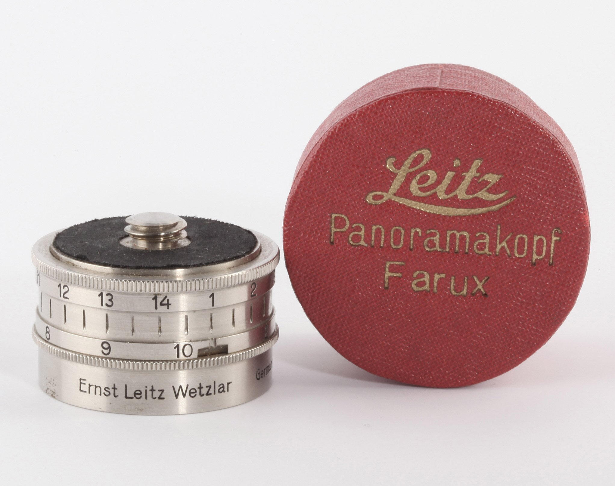 LEICA Panorama-Kopf panoramic head Nickel FARUX Leitz 50mm red box