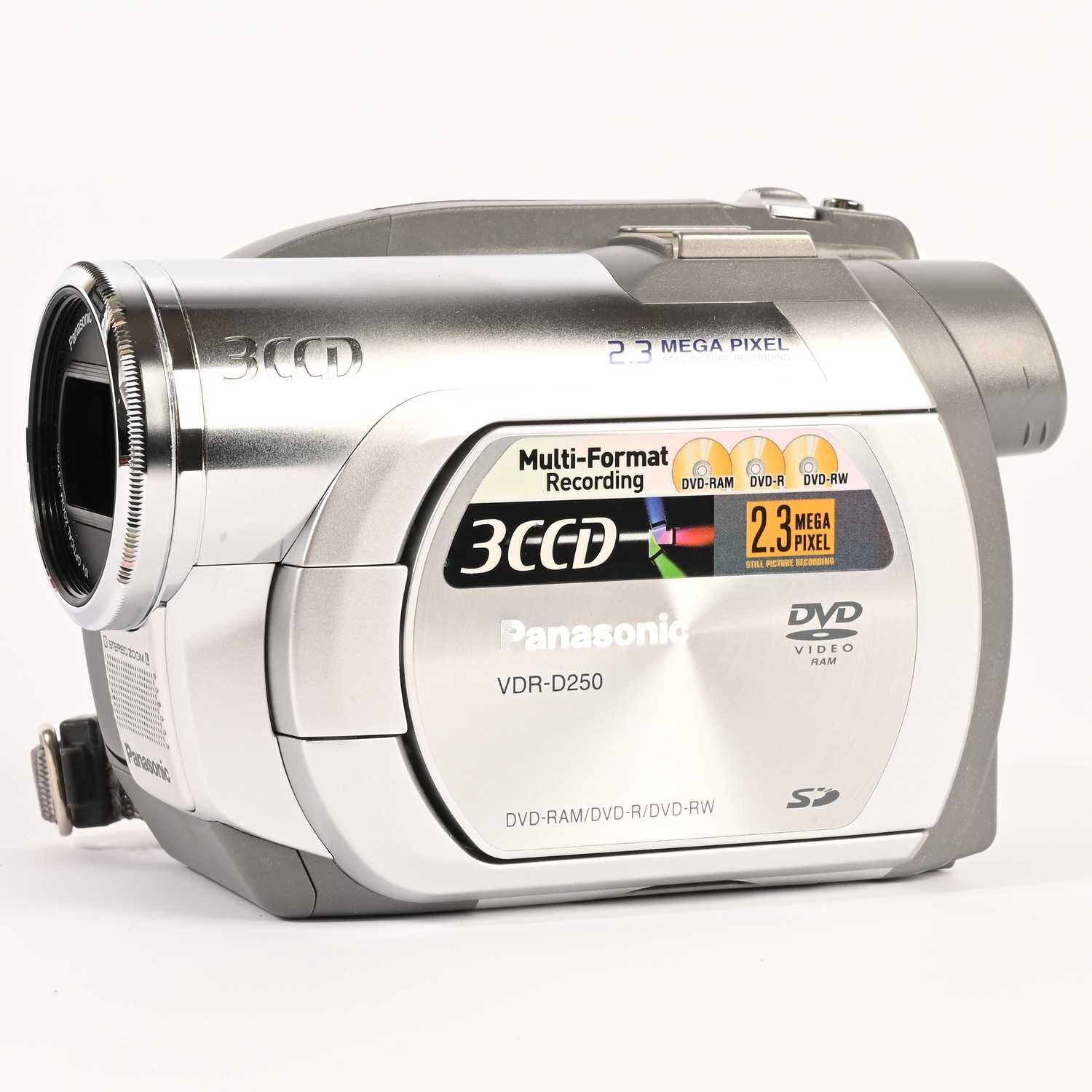 Panasonic VDR-D250 Digitaler Camcorder, 2,3 MP, Zoom, DVD-RW 10x Optical Zoom  Silber