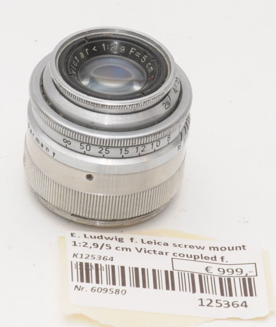 E. Ludwig  f. Leica screw mount 1:2,9/5 cm Victar coupled f. rangefinder