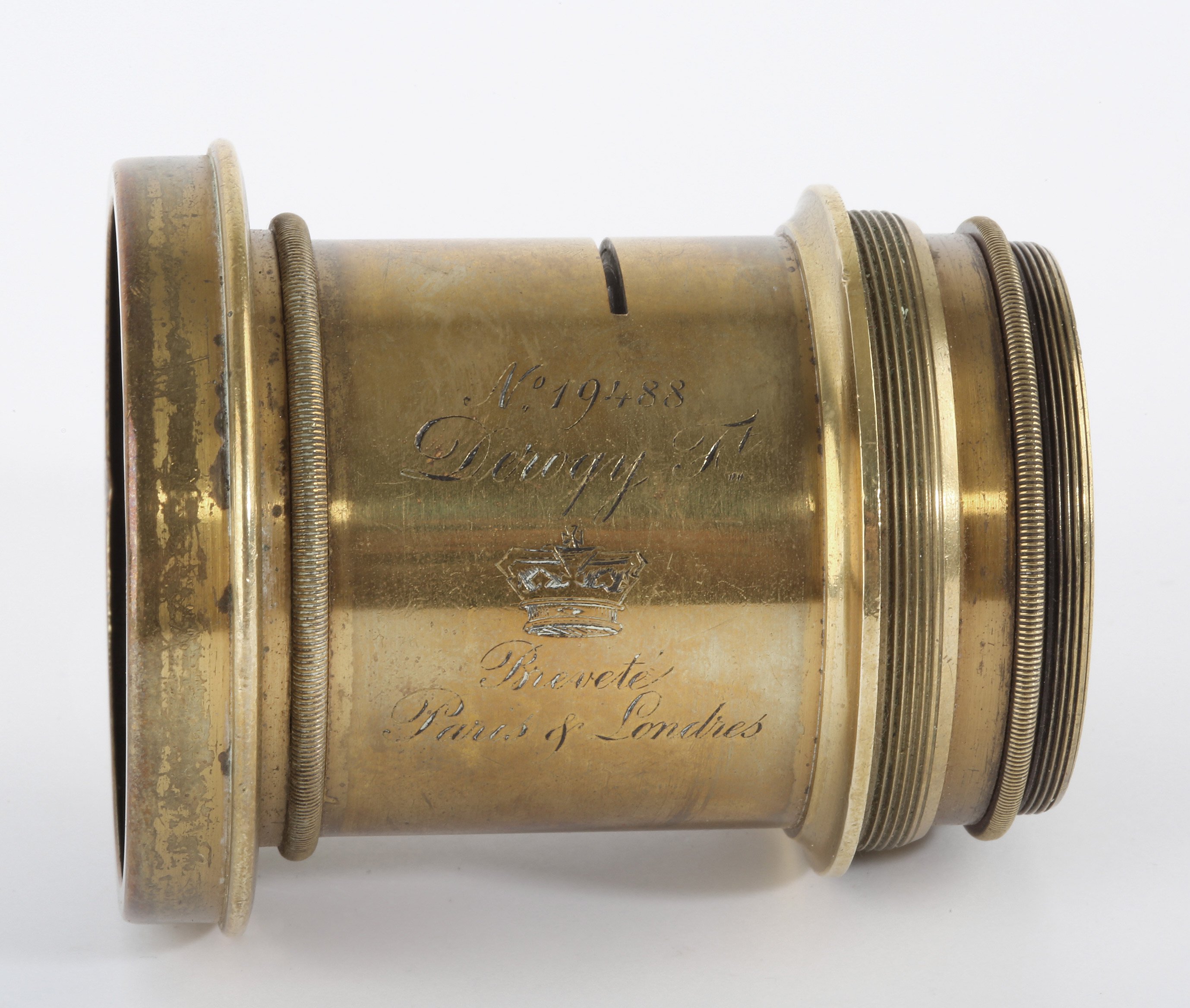 Brass Lens DEROGY Fab. Brevete Paris and Londres-Set